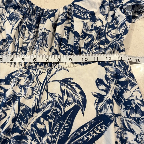 Abercrombie & Fitch Emerson Poplin Puff Sleeve Mini Dress Blue Babydoll Size Med - Picture 8 of 9